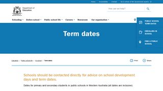 Term dates - The Department of Education