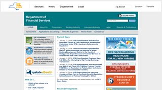 Department of Financial Services - HOME page