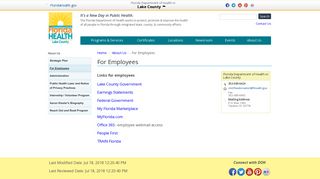 For Employees | Florida Department of Health in Lake