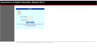 Login Page, Department of Higher Education, Bhopal,M P, India