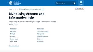 Login details - MyHousing Account and Information help | Family ...