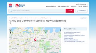 Family and Community Services, NSW Department of | Service NSW