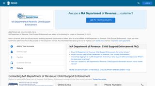 MA Department of Revenue: Child Support Enforcement: Login, Bill ...