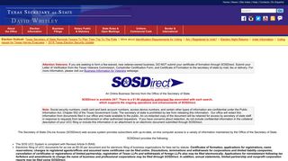 SOSDirect - Texas Secretary of State