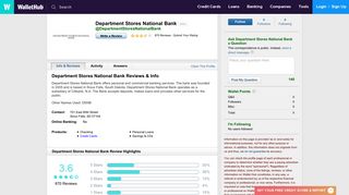 Department Stores National Bank Reviews: 869 User Ratings