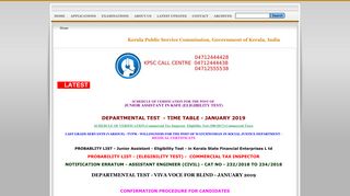 DEPARTMENTAL TEST | Kerala Public Service Commission ...