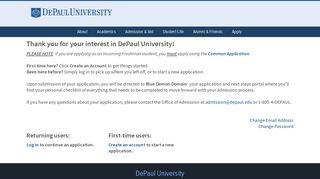 Thank you for your interest in DePaul University!