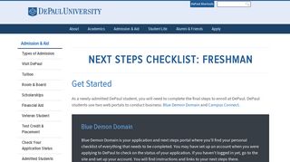 Next Steps Checklist: Freshman | Admitted Students | Admission & Aid ...