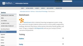 Desire2Learn - DePaul University Offices Sites