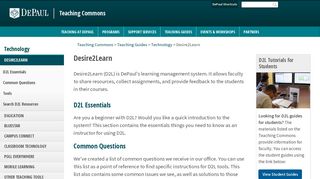Desire2Learn - DePaul University Resources