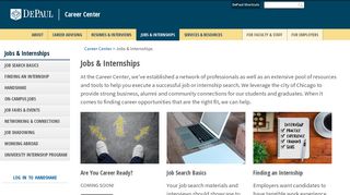 Jobs & Internships | Career Center | DePaul University, Chicago