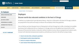 For Employers | Career Center | DePaul University, Chicago