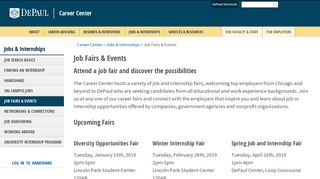 Job Fairs & Events | Jobs & Internships | Career Center | DePaul ...