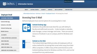 Accessing Your Email - DePaul University Offices Sites