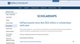 Scholarships | DePaul University, Chicago
