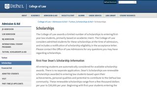 Scholarships - DePaul University College of Law
