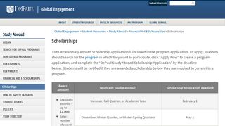 Scholarships - DePaul University Offices Sites