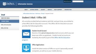Student Email | Email | Services | Information Services | DePaul ...