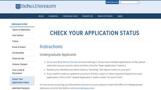Check Your DePaul Application Status | DePaul University, Chicago