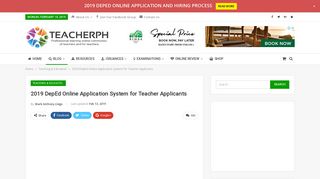 2019 DepEd Online Application System for Teacher Applicants ...
