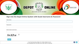 FCI Depot Online System - Login Page