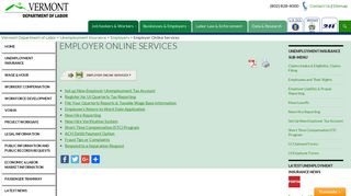 Employer Online Services | Vermont Department of Labor