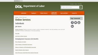 Online Services | Department of Labor