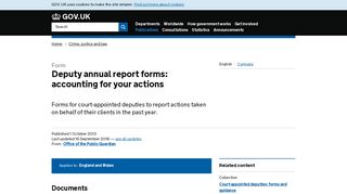 Deputy annual report forms: accounting for your actions - GOV.UK