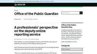 A professionals' perspective on the deputy online reporting service ...