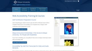 Deque University: Web Accessibility Training and Courses