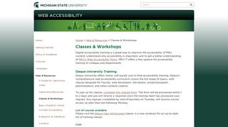 Classes & Workshops | Web Accessibility | Michigan State University