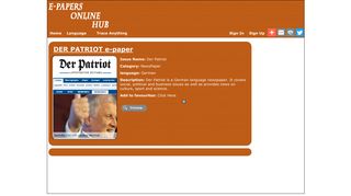 Der Patriot ePaper - Read online Der Patriot newspaper ( German ...