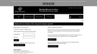 Civica Payments Portal - Welcome to Derby City Council citizen portal