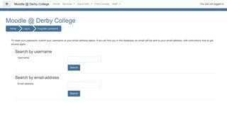 Forgotten password - Moodle @ Derby College