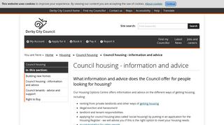 Council housing - information and advice | Derby City Council