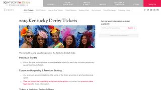 2019 Online Sale Ticket Options | 2019 Kentucky Derby & Oaks | May ...
