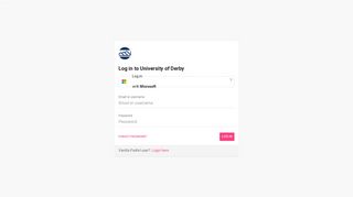 Log in to University of Derby