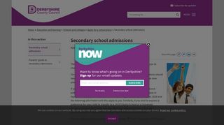 Secondary school admissions - Derbyshire County Council