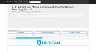 S1 IP Camera User Manual Users Manual Shenzhen Dericam ...
