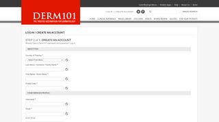 Log In / Create an Account - Derm101