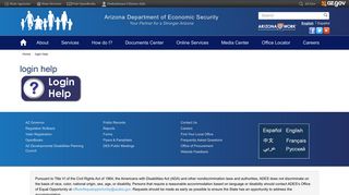 login help | Arizona Department of Economic Security