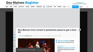 Des Moines Civic Center's pedestrian plaza to get a face-lift