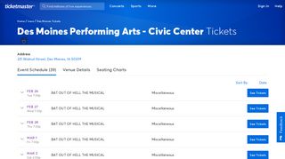 Des Moines Performing Arts - Civic Center - Des Moines | Tickets ...