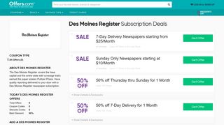 50% off Des Moines Register Subscription Deal 2019 - Offers.com