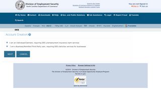 NC Division of Employment Security :: New Account ... - NC.gov