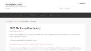 FREE Blackboard Mobile App | The DeSales Daily