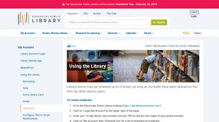 Renewing - Deschutes Public Library