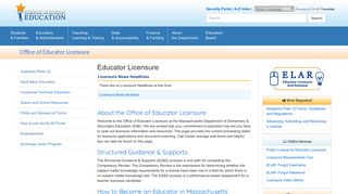 Office of Educator Licensure - Massachusetts Department of ...