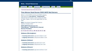 Time Warner Road Runner POP3 SMTP Mail Servers - ReaLife ...