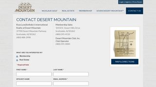 Contact Desert Mountain | Desert Mountain